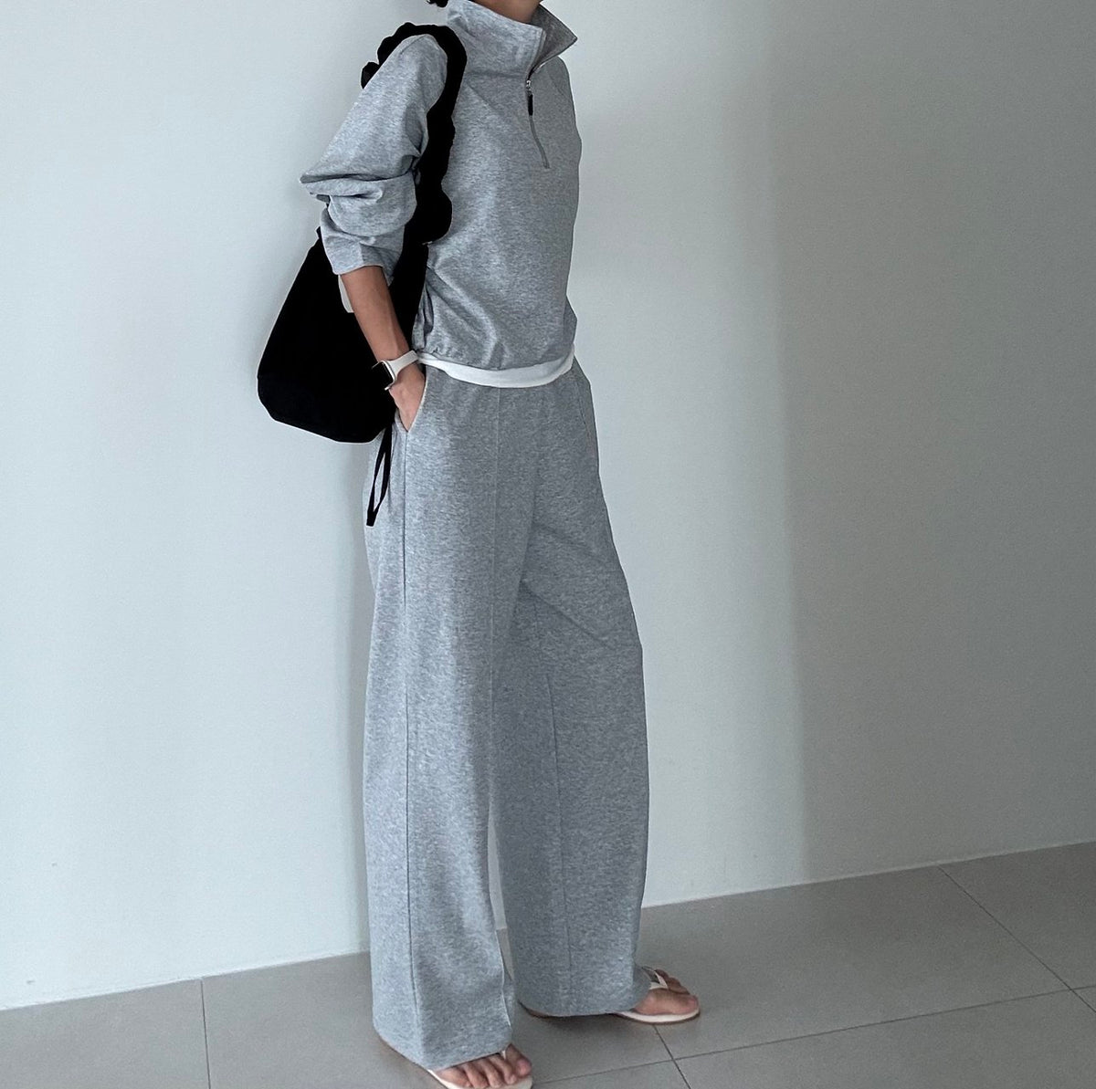 MOMS WEAR Yureca Set Half-zip Training Wide Loose fit