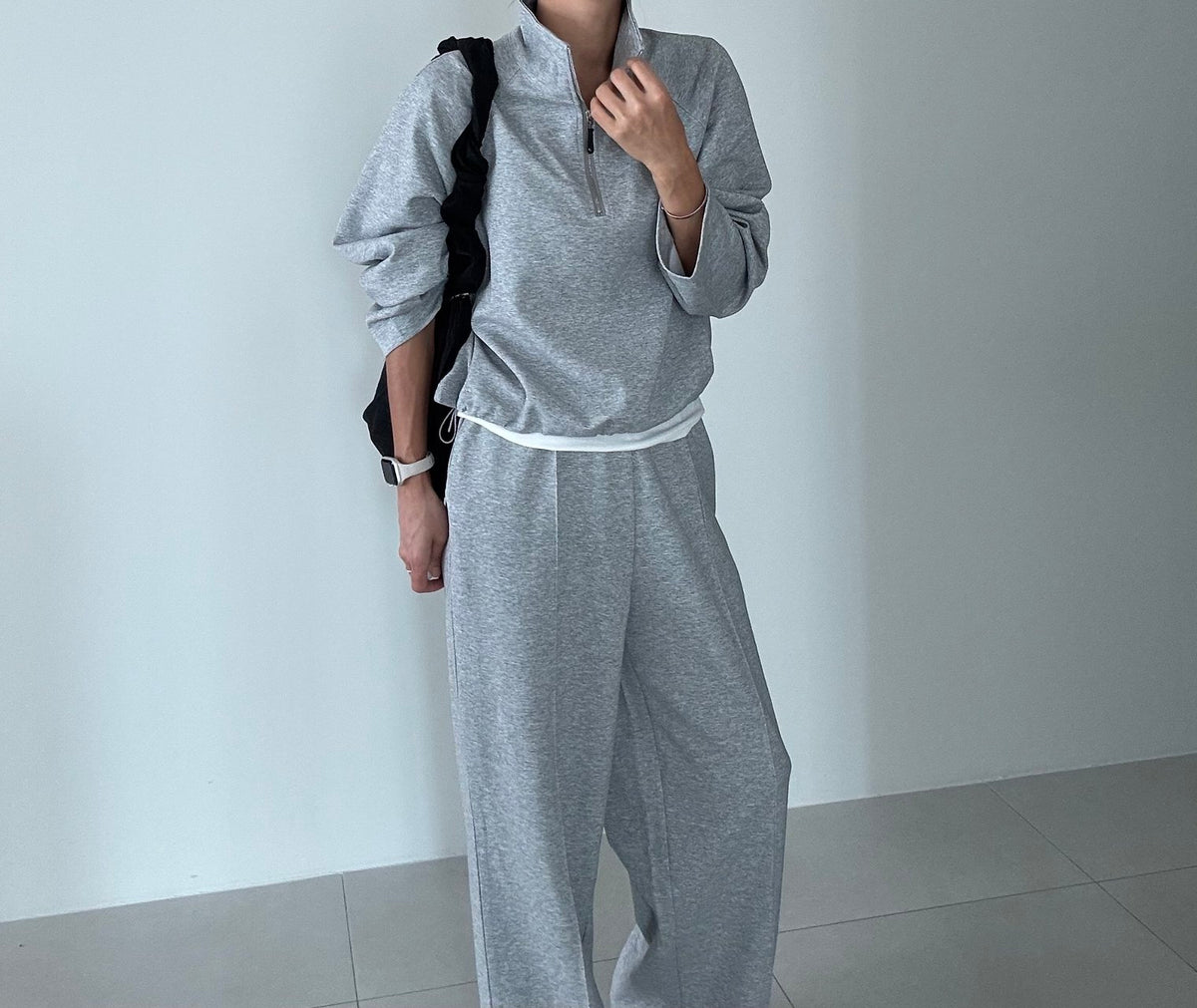 MOMS WEAR Yureca Set Half-zip Training Wide Loose fit