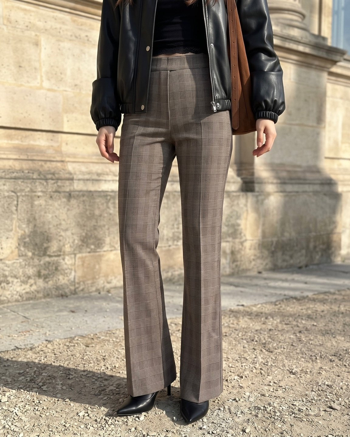 MOMS WEAR HOWLUK Checkered bootcut pants
