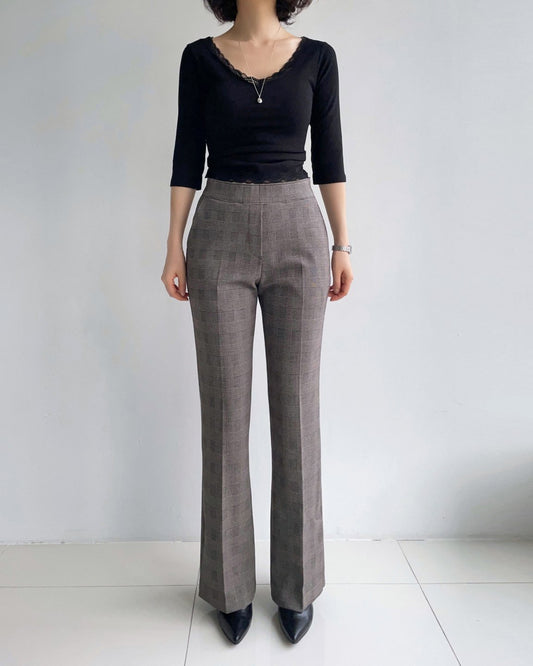 MOMS WEAR HOWLUK Checkered bootcut pants