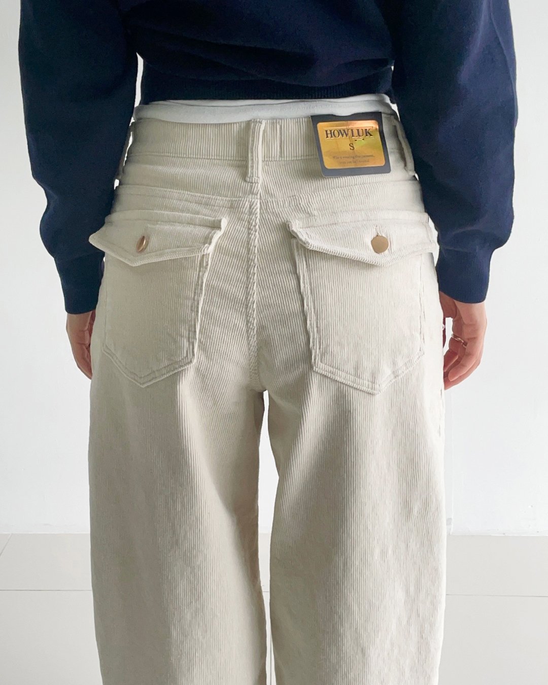 MOMS WEAR HOWLUK Corduroy curved pants (Fleece inside)