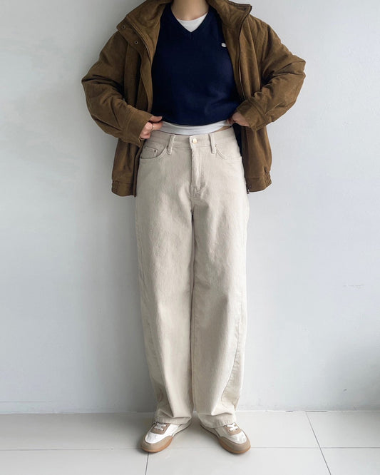 MOMS WEAR HOWLUK Corduroy curved pants (Fleece inside)