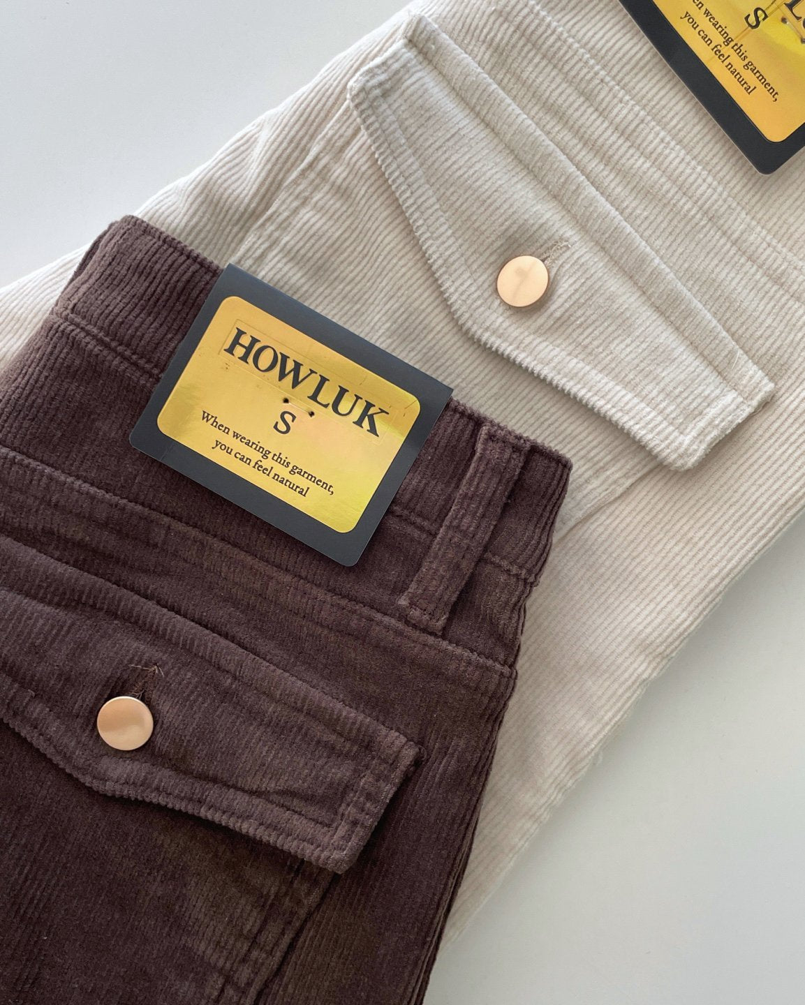 MOMS WEAR HOWLUK Corduroy curved pants (Fleece inside)