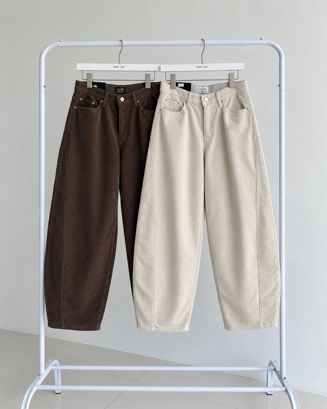 MOMS WEAR HOWLUK Corduroy curved pants (Fleece inside)