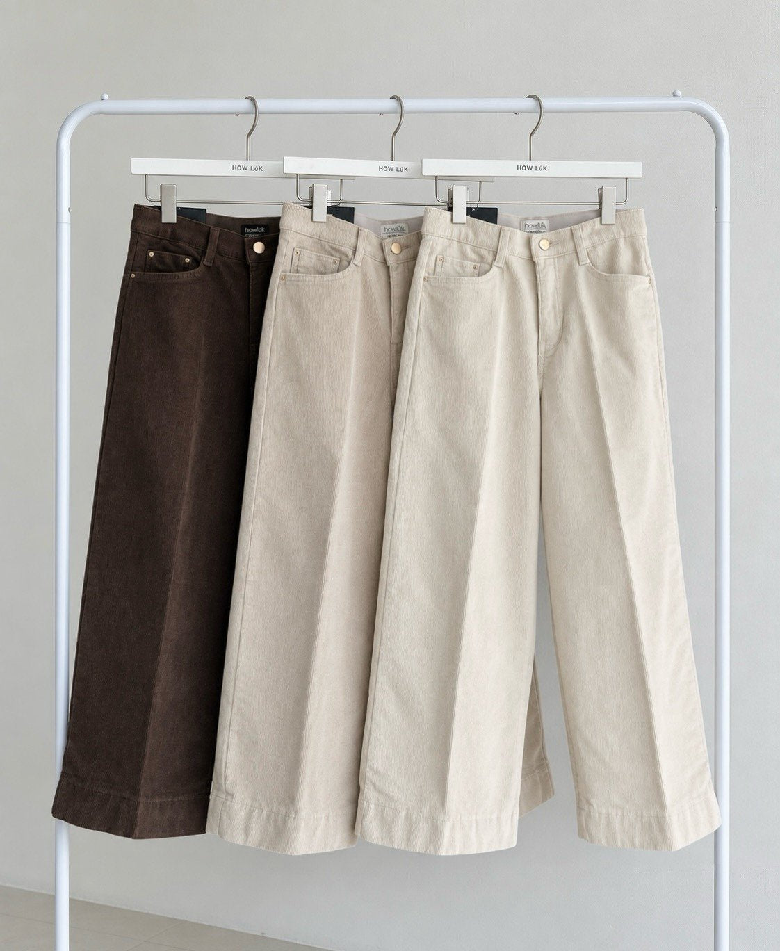 MOMS WEAR HOWLUK Wide crop corduroy pants (Fleece inside)