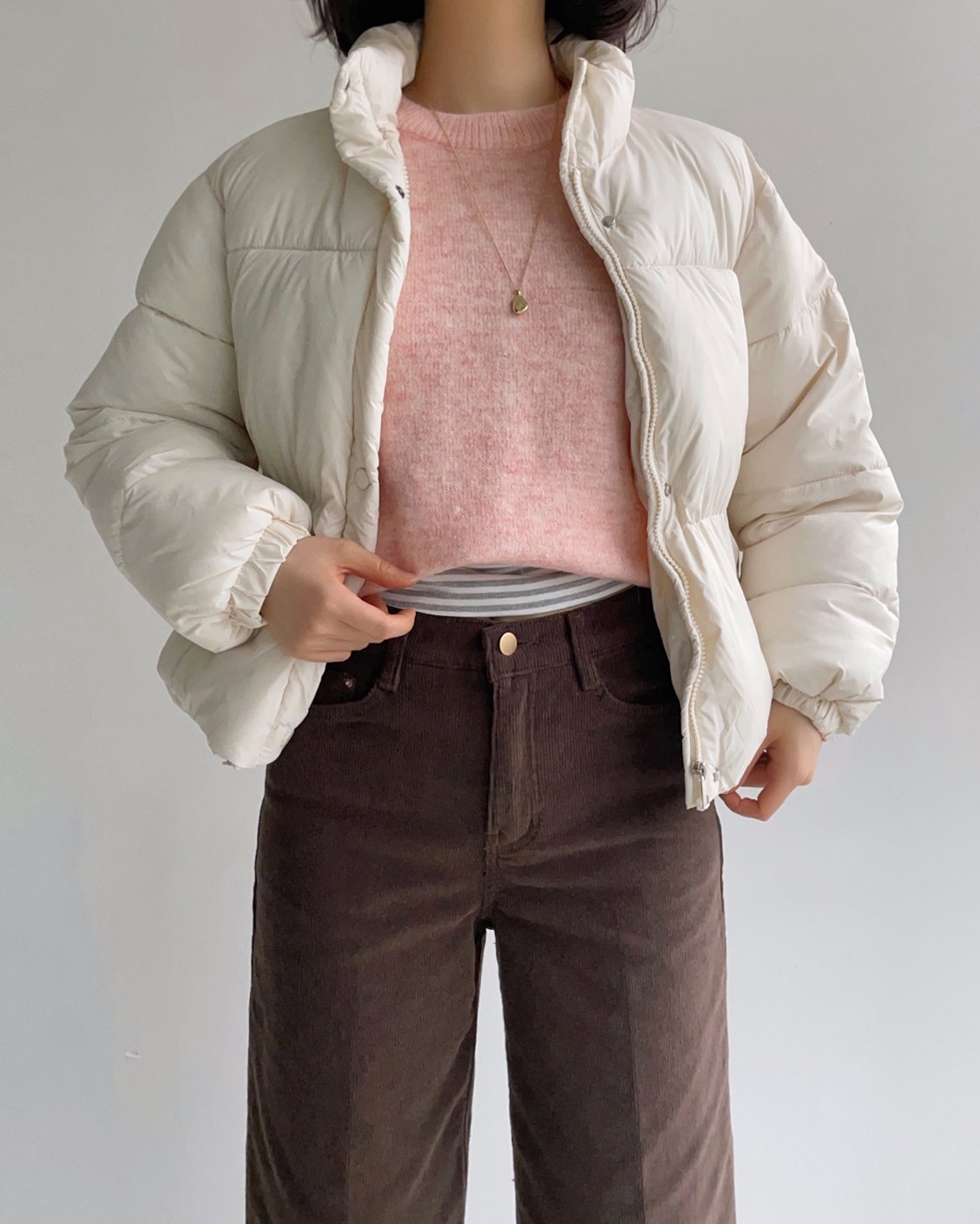 MOMS WEAR HOWLUK Wide crop corduroy pants (Fleece inside)