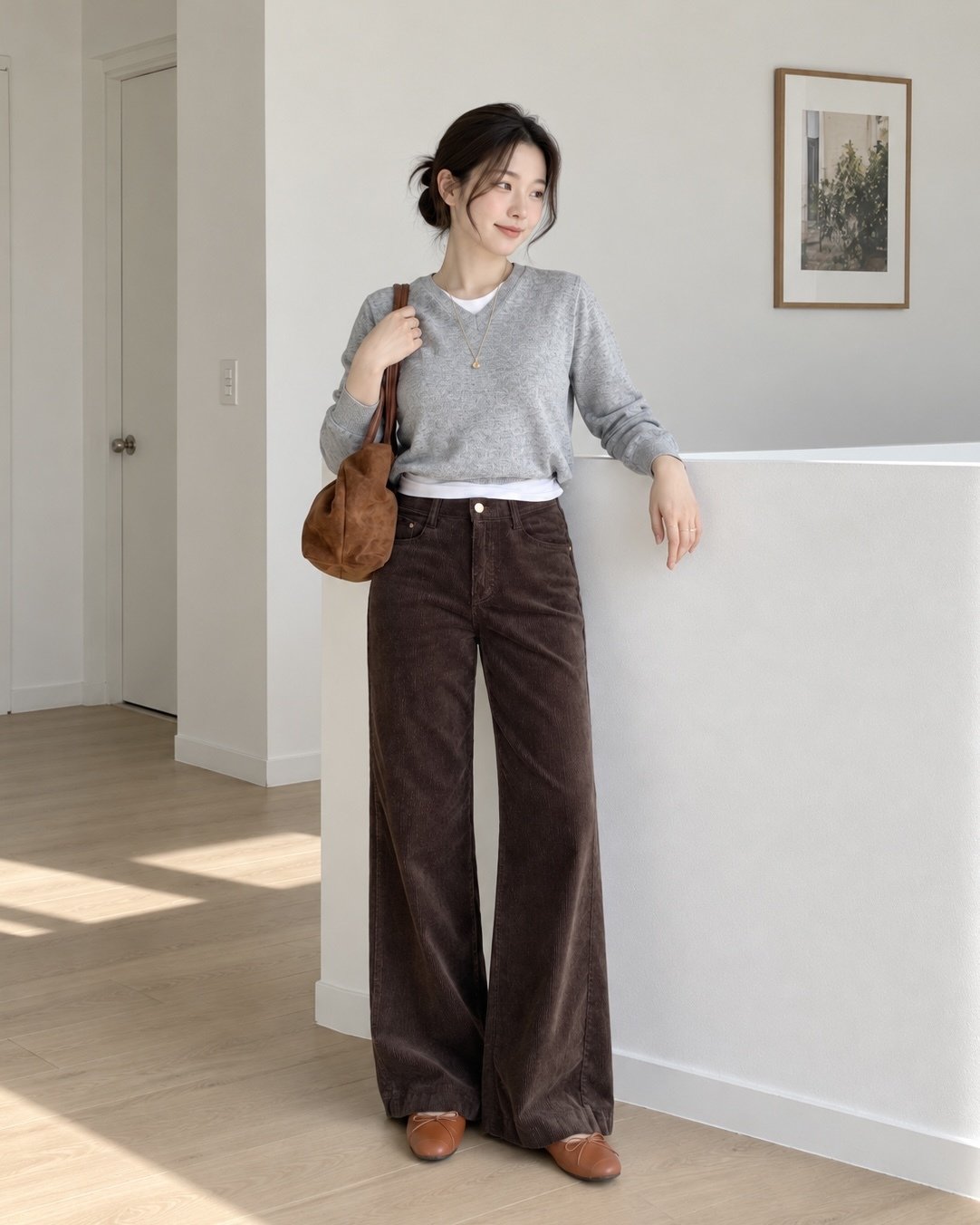 MOMS WEAR HOWLUK Tencel corduroy wide pants