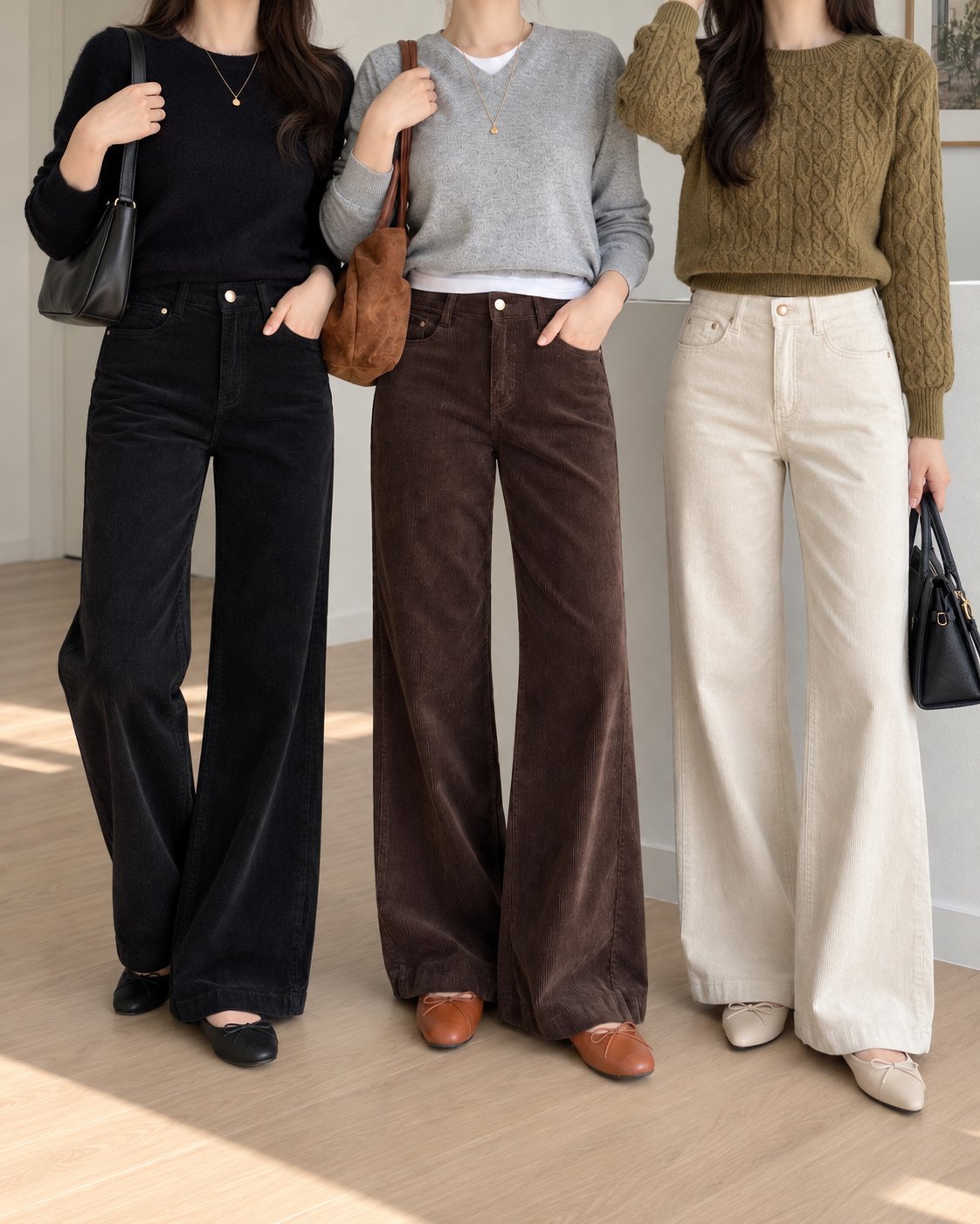 MOMS WEAR HOWLUK Tencel corduroy wide pants
