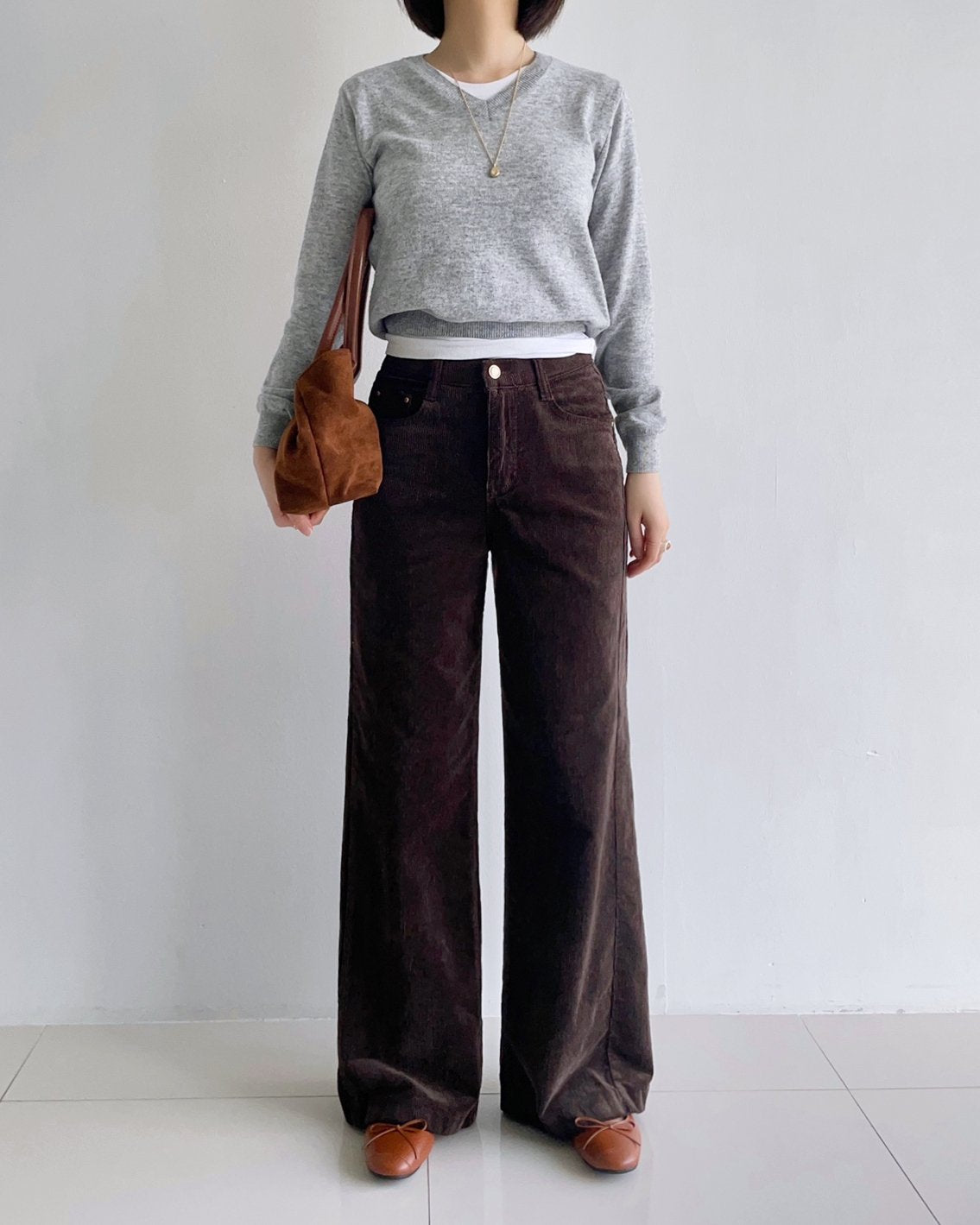 MOMS WEAR HOWLUK Tencel corduroy wide pants