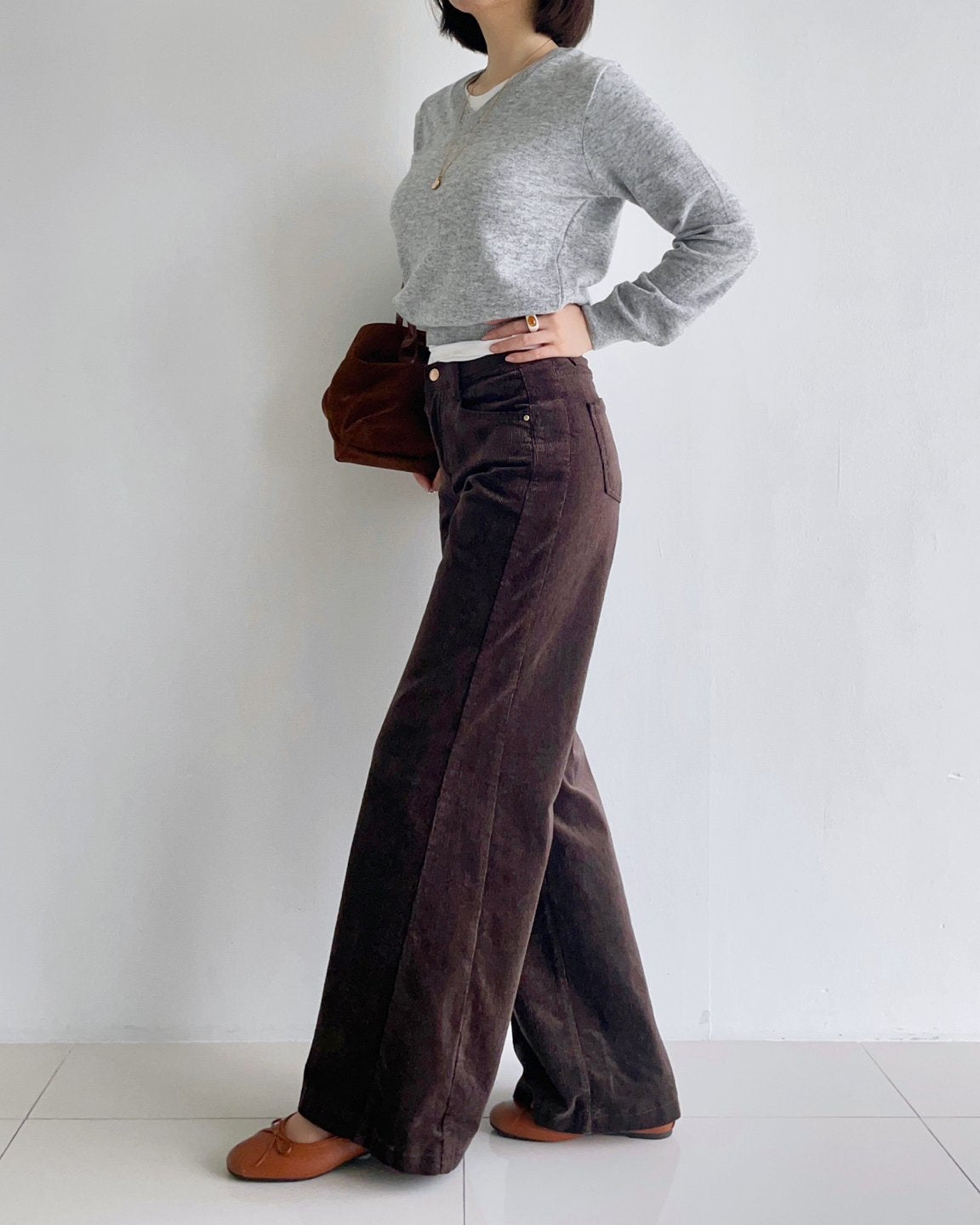 MOMS WEAR HOWLUK Tencel corduroy wide pants
