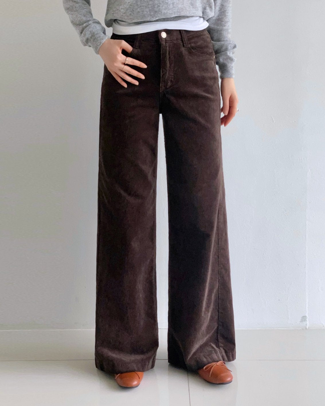 MOMS WEAR HOWLUK Tencel corduroy wide pants