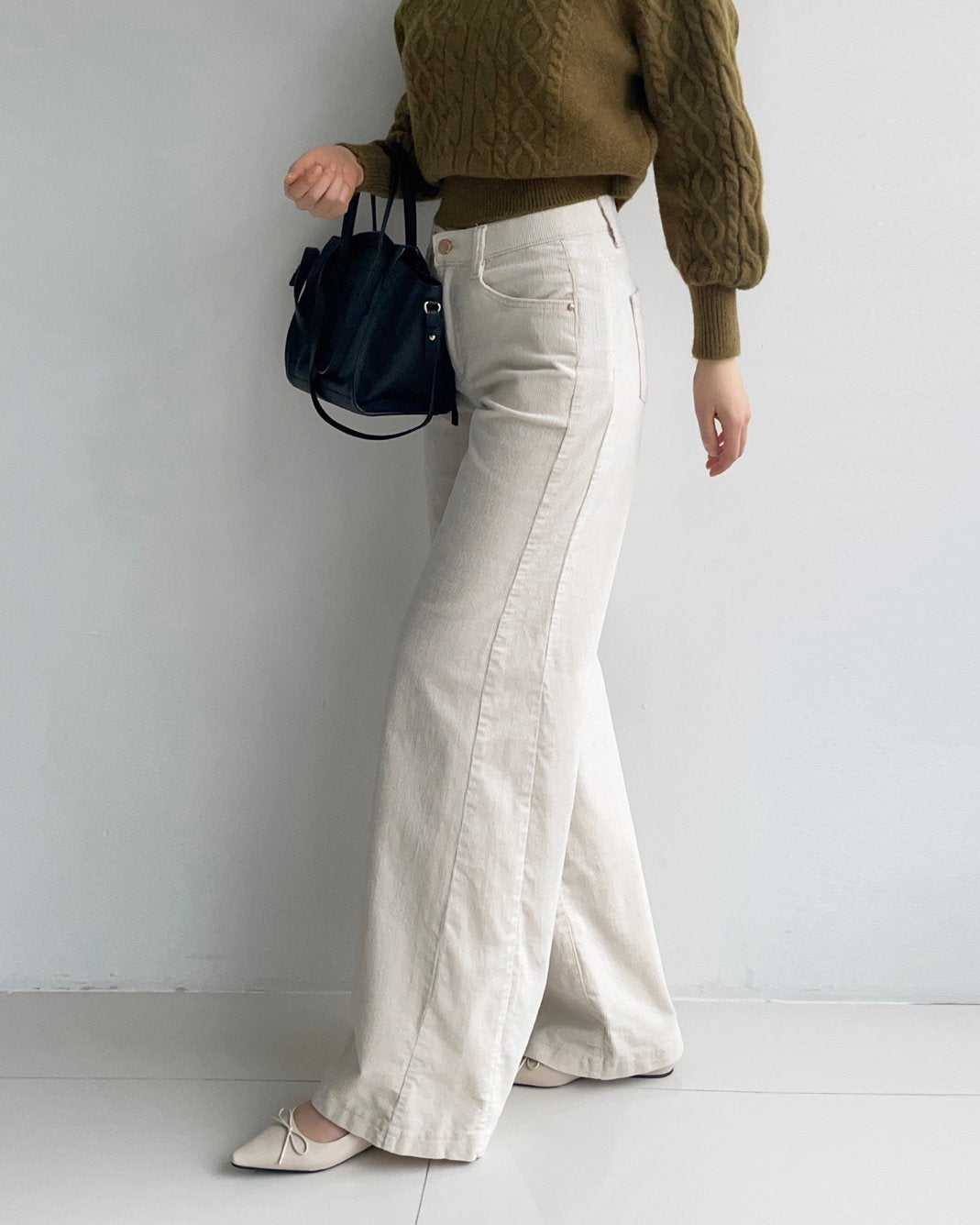 MOMS WEAR HOWLUK Tencel corduroy wide pants