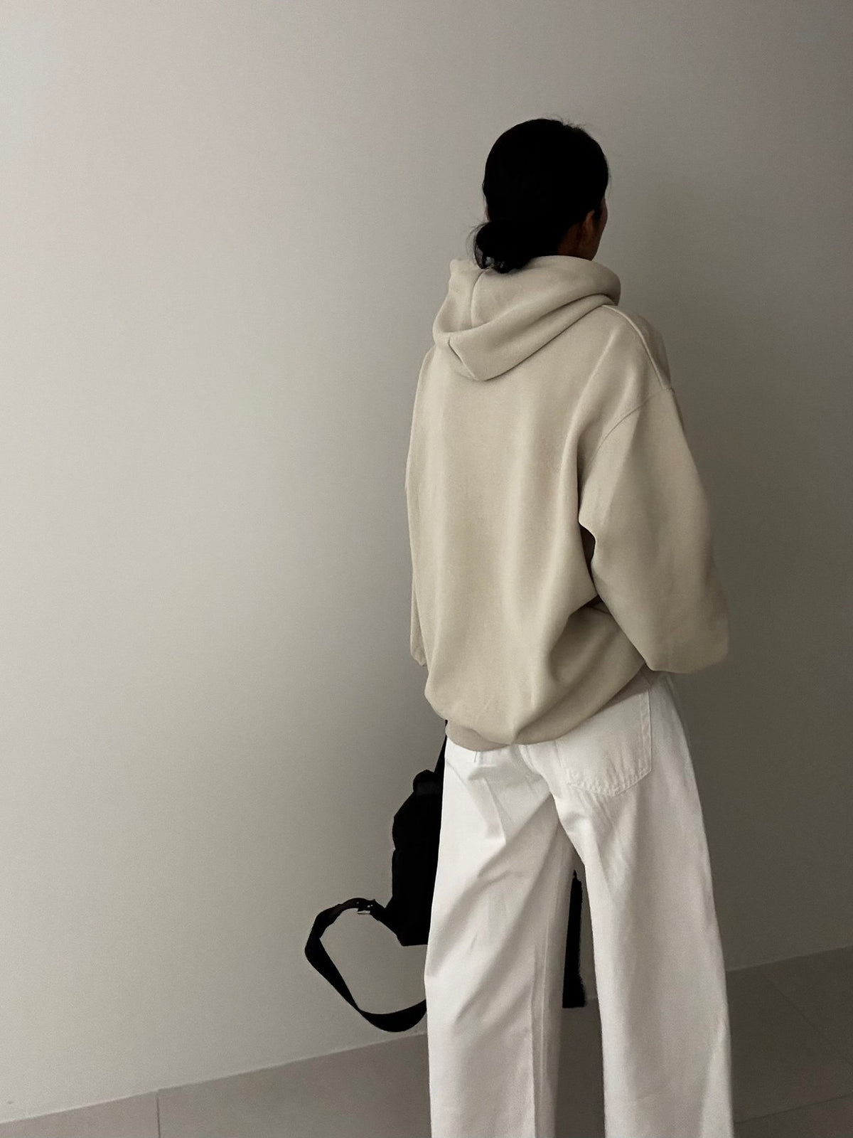 MOMS WEAR Make Hood Box Sweatshirt Layered Long Hoodie