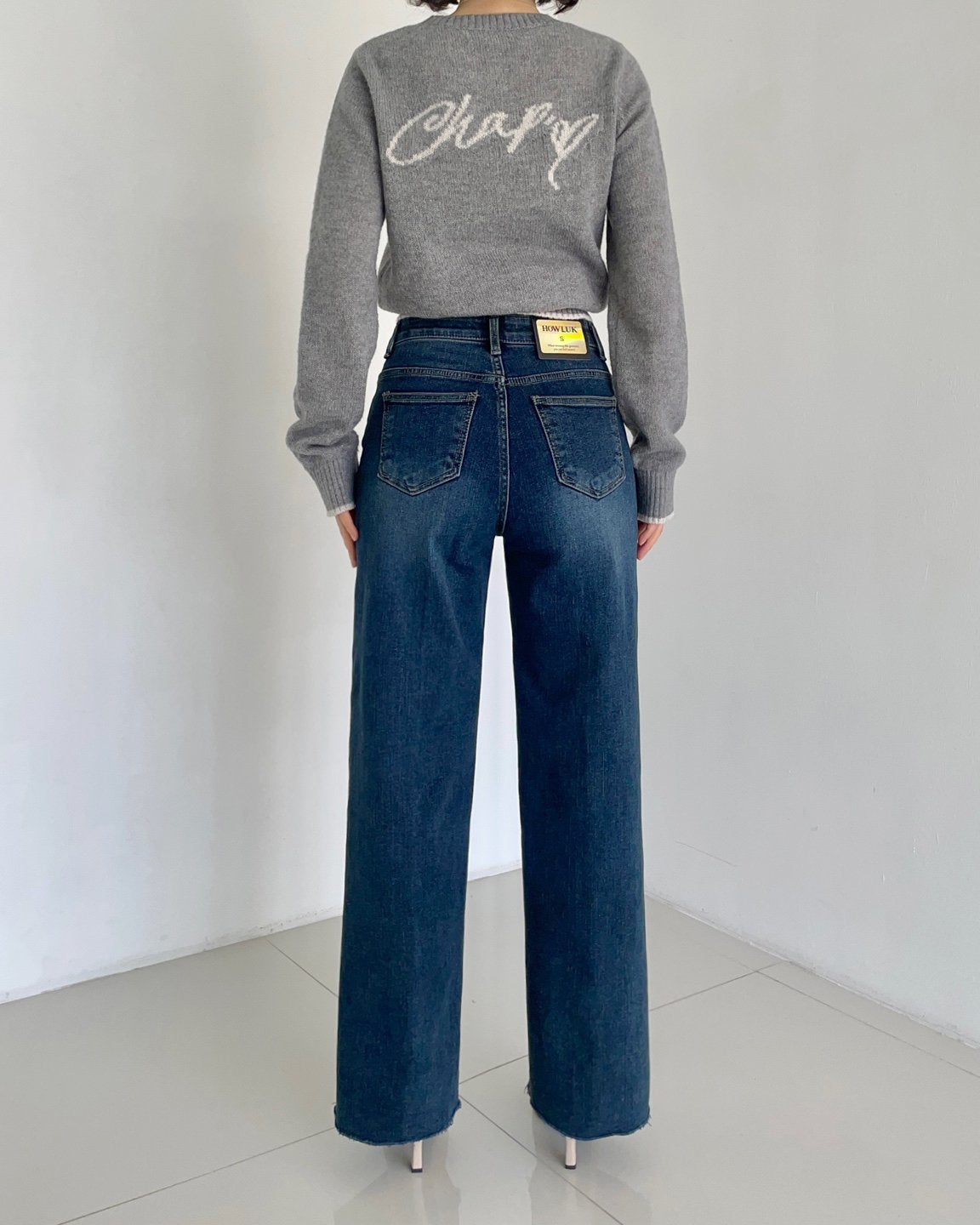 MOMS WEAR HOWLUK Wide straight fit denim pants (Fleece inside)