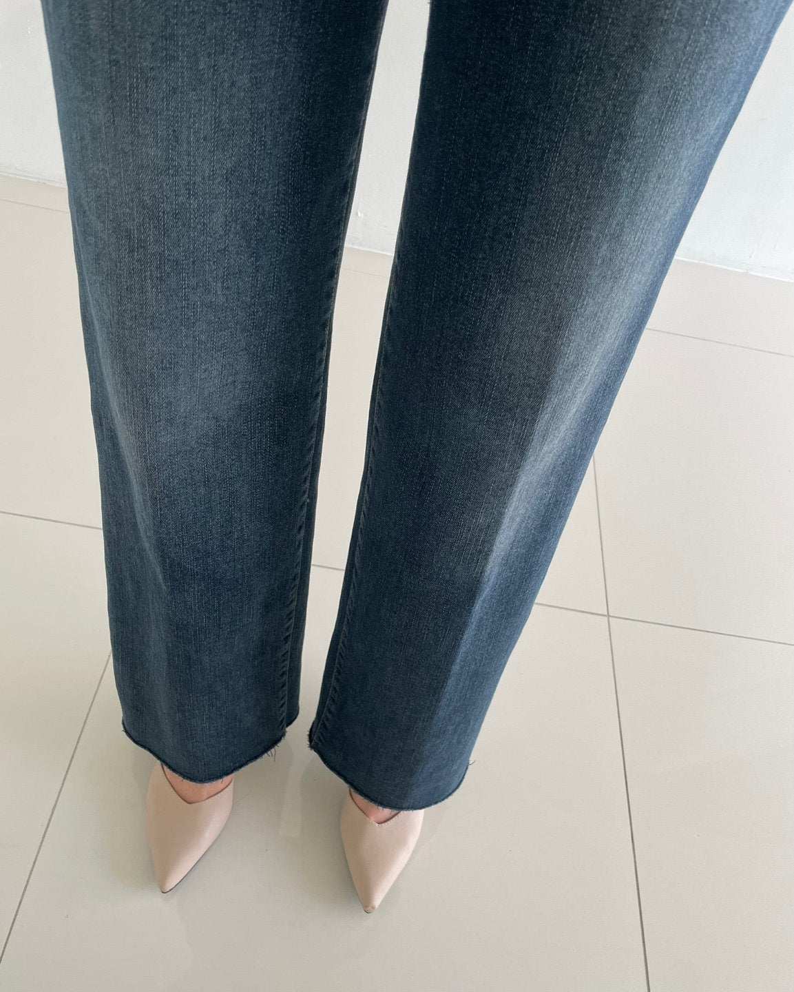 MOMS WEAR HOWLUK Wide straight fit denim pants (Fleece inside)