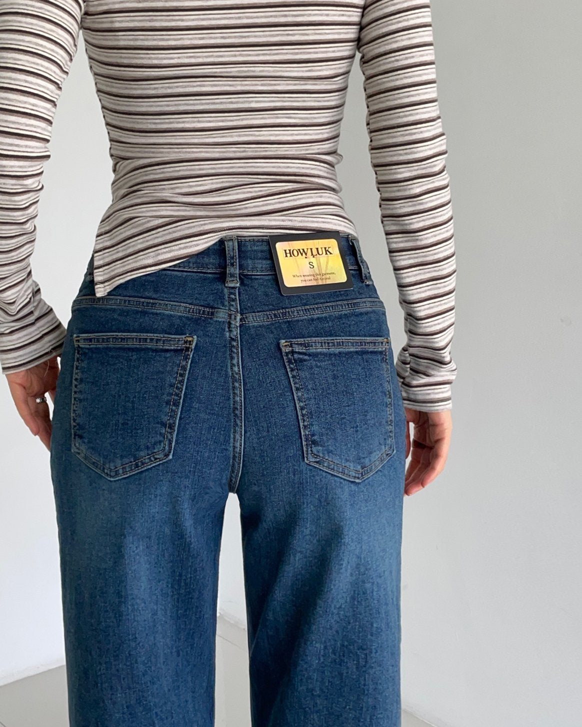 MOMS WEAR HOWLUK Front pocket straight denim pants (Fleece inside)