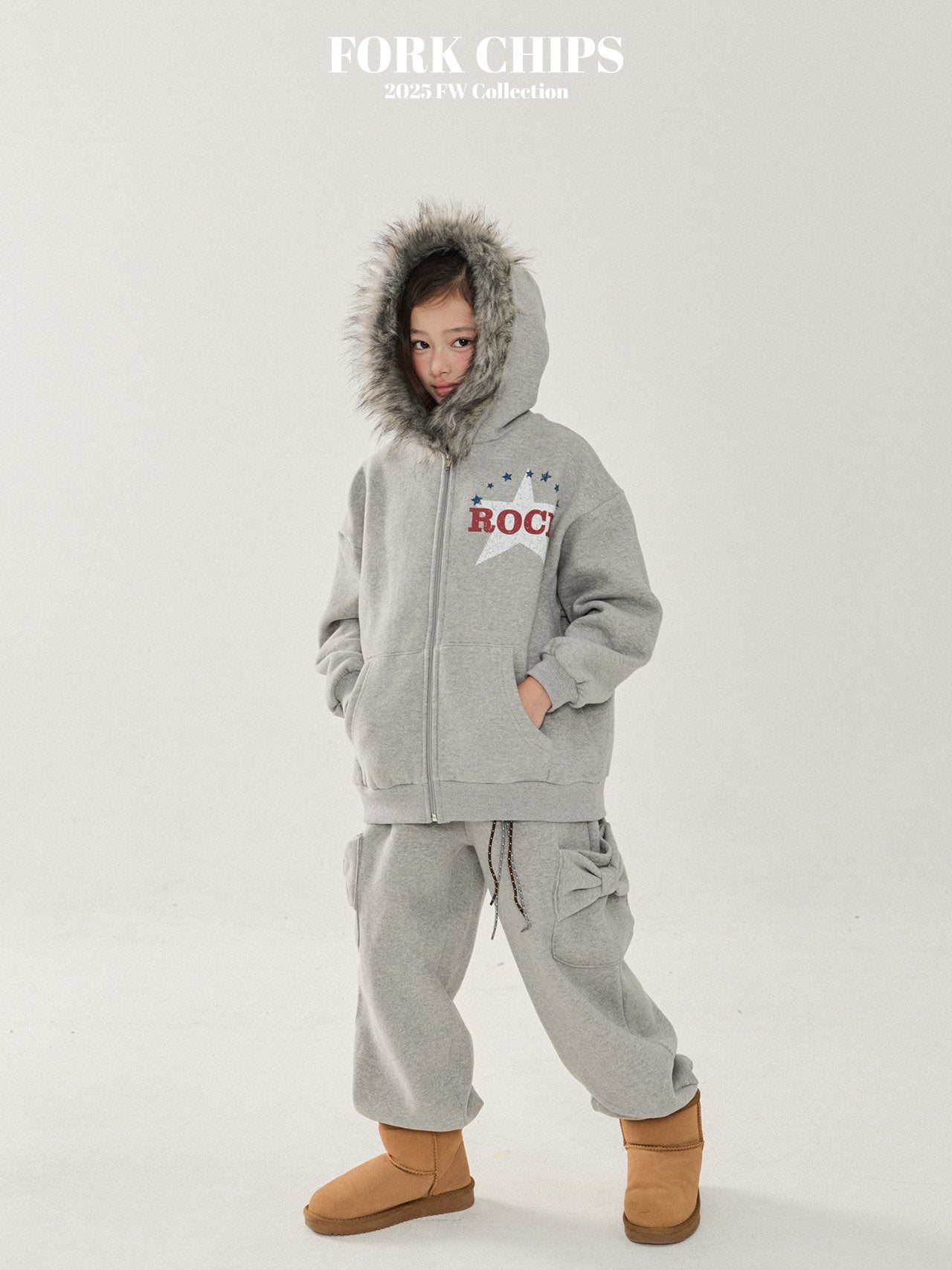 FORK CHIPS Rock star hood zip up