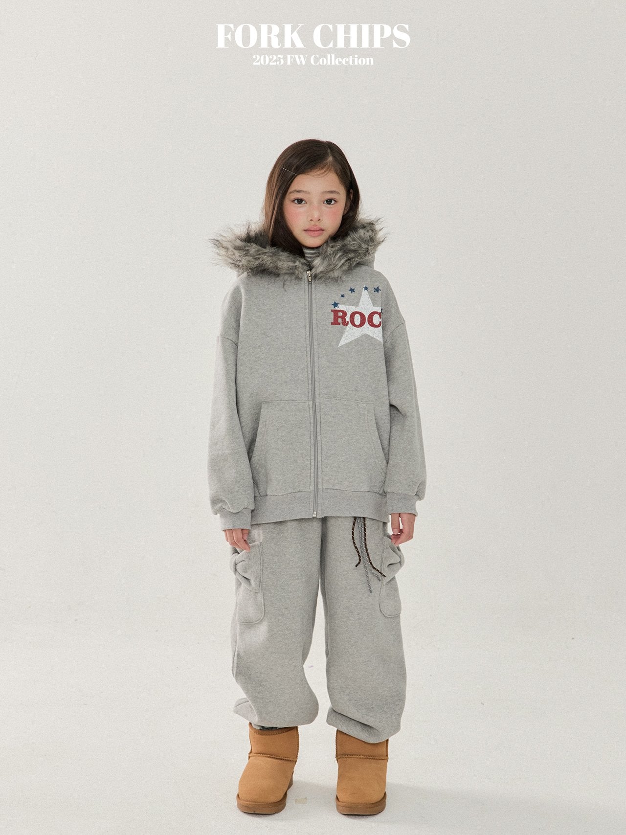 FORK CHIPS Rock star hood zip up