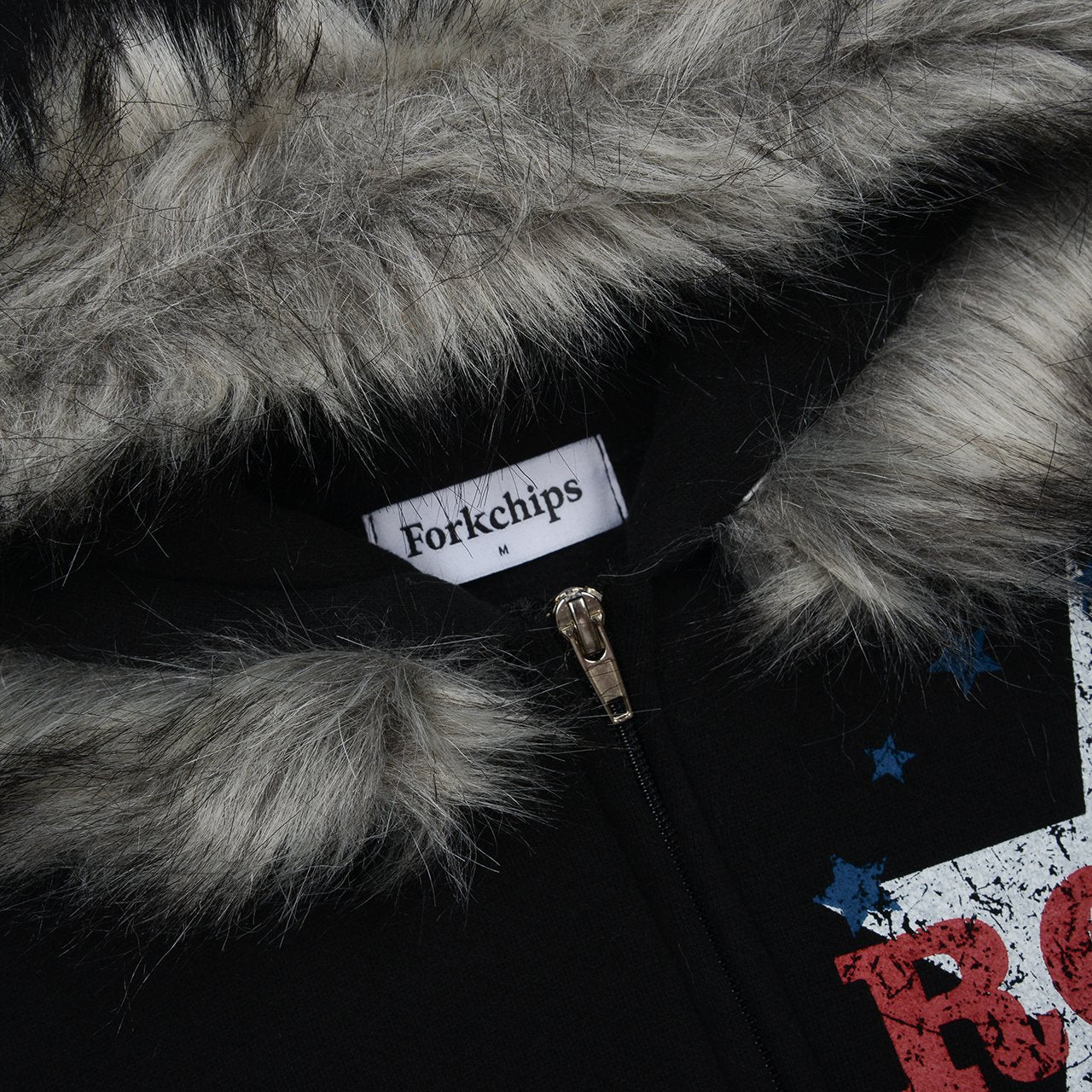 FORK CHIPS Rock star hood zip up