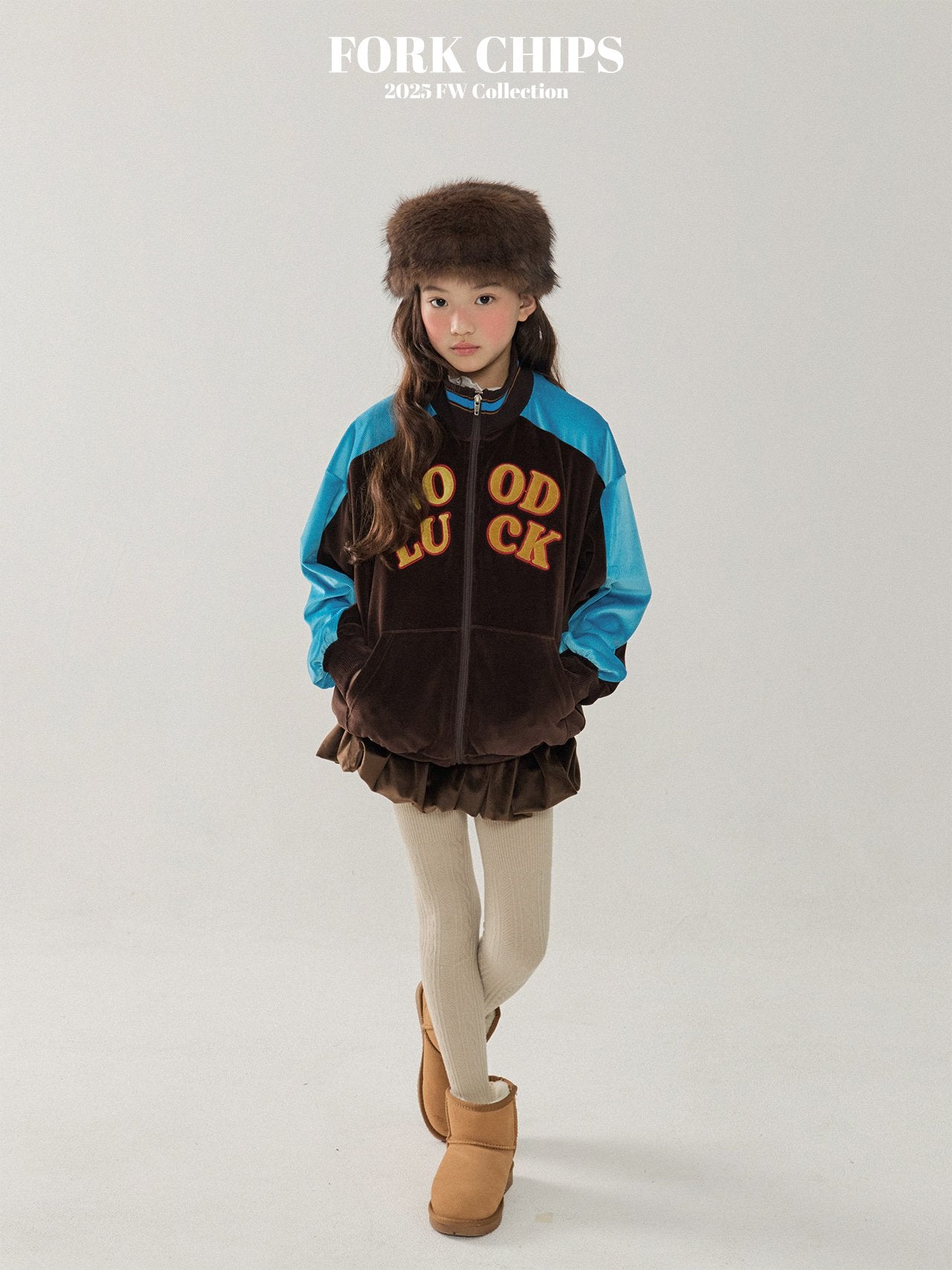 FORK CHIPS Good luck velour zip up set