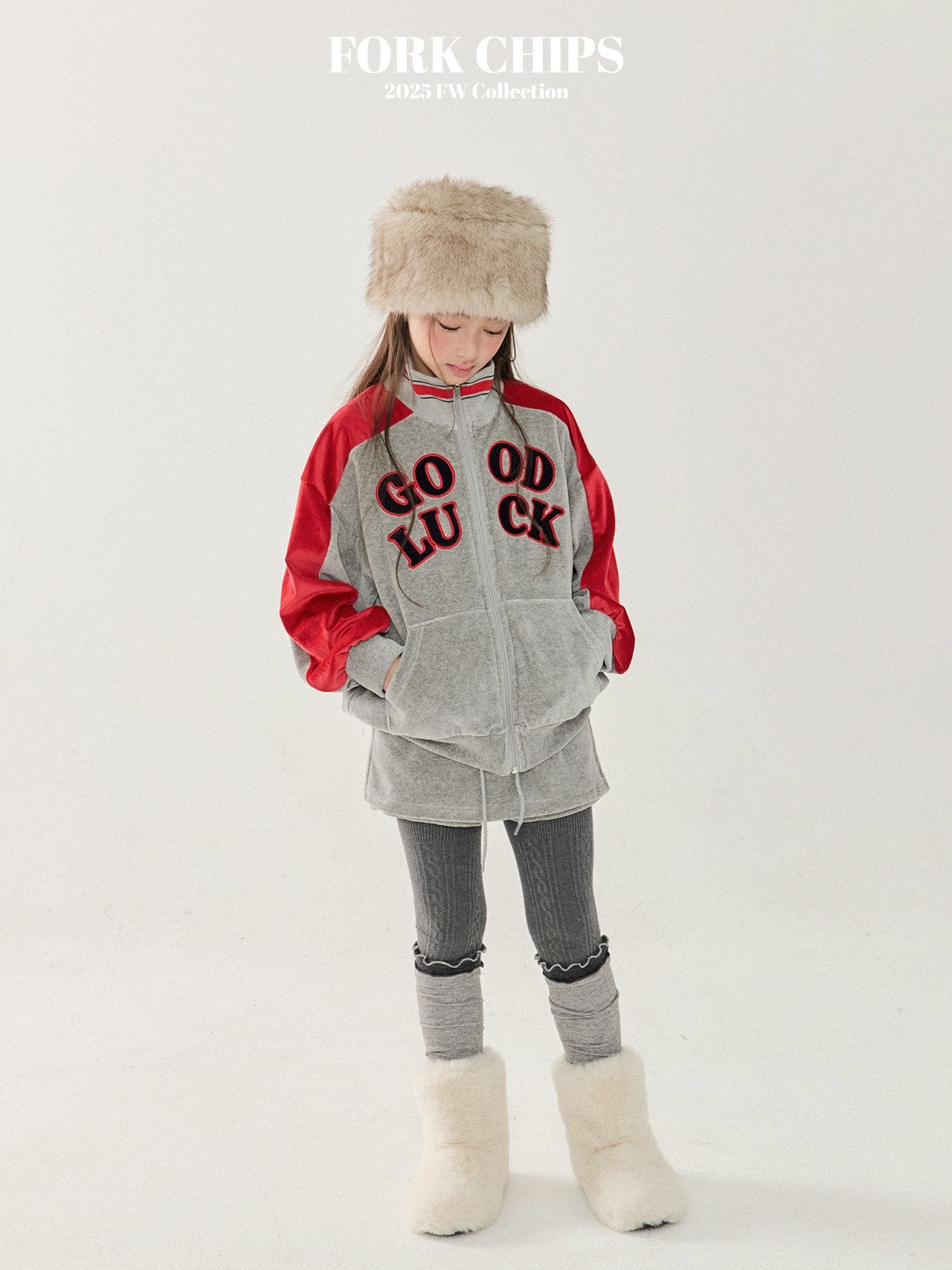 FORK CHIPS Good luck velour zip up set