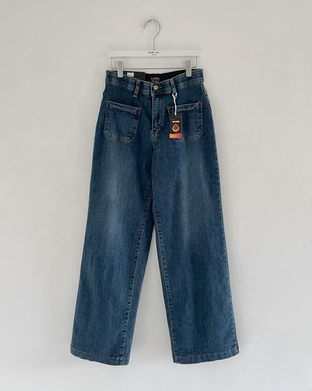 MOMS WEAR HOWLUK Front pocket straight denim pants (Fleece inside)