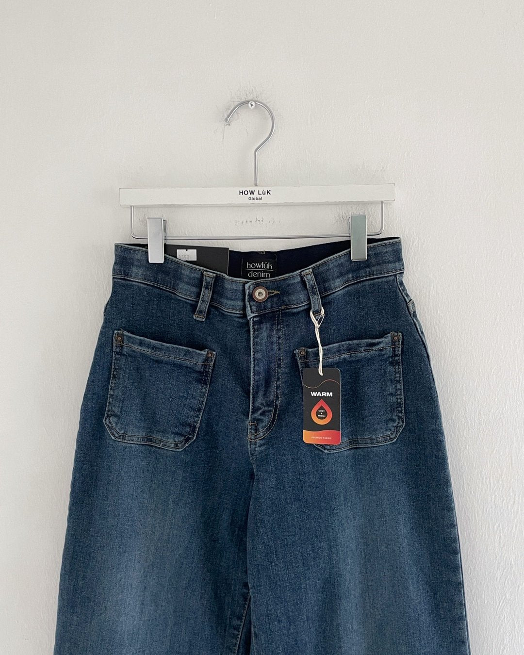 MOMS WEAR HOWLUK Front pocket straight denim pants (Fleece inside)