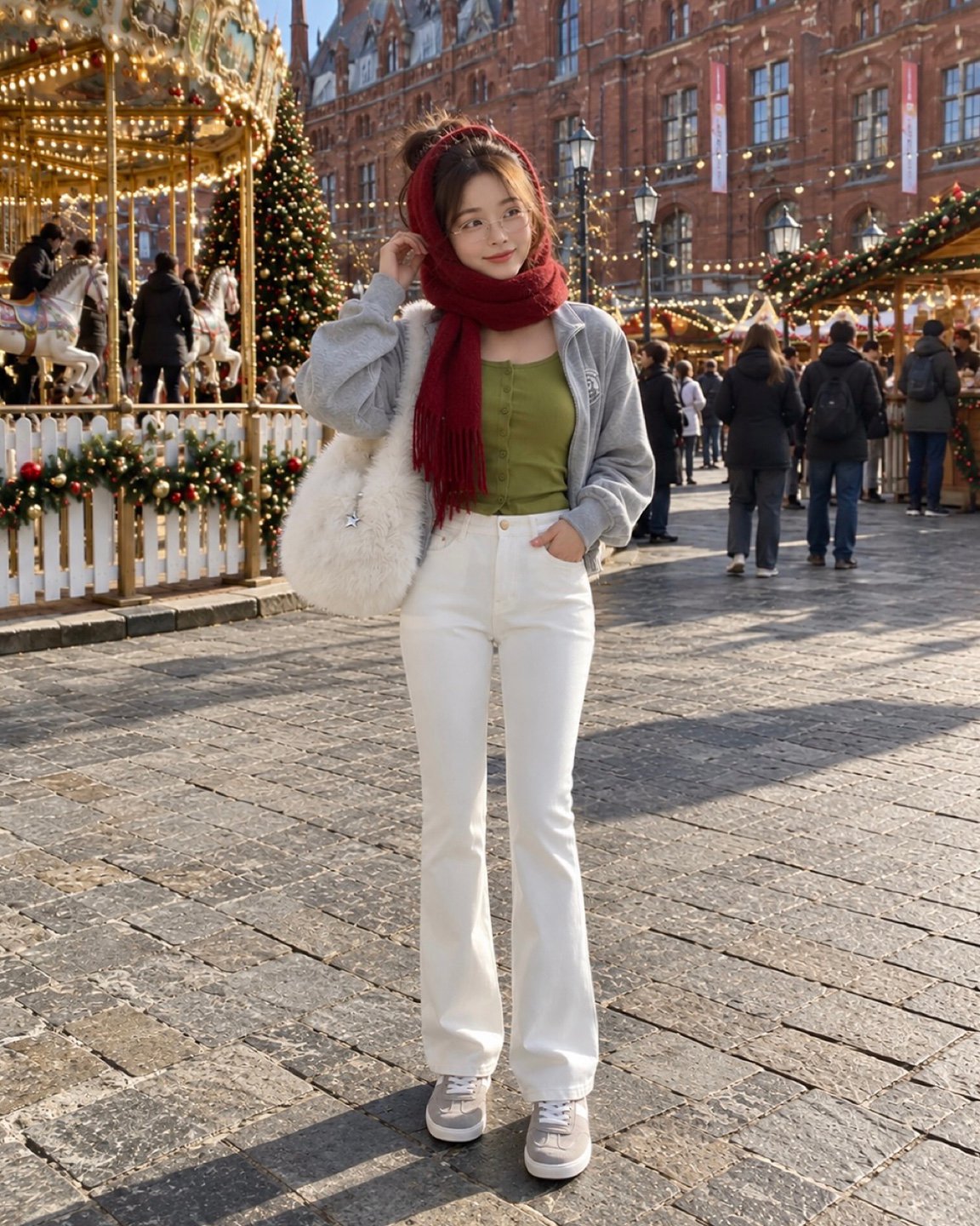 MOMS WEAR HOWLUK Rayon bootcut pants (Fleece inside)