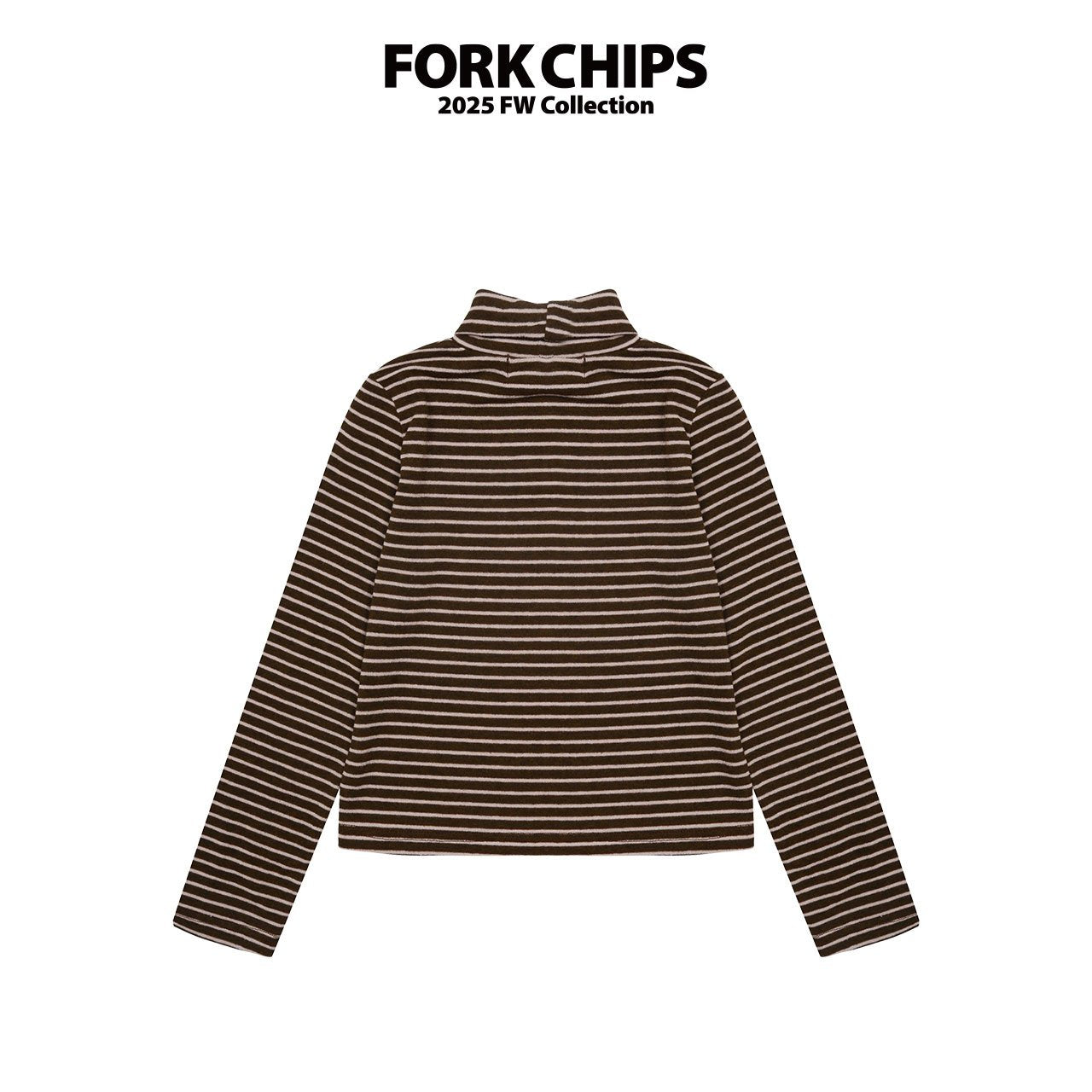 FORK CHIPS Butter striped turtle neck top