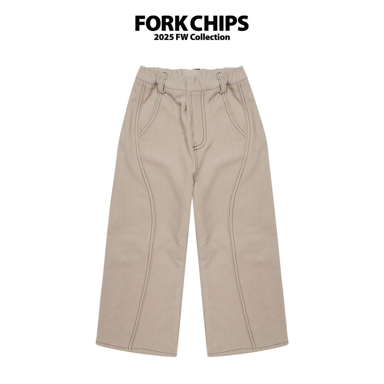 FORK CHIPS Milk stitch pants