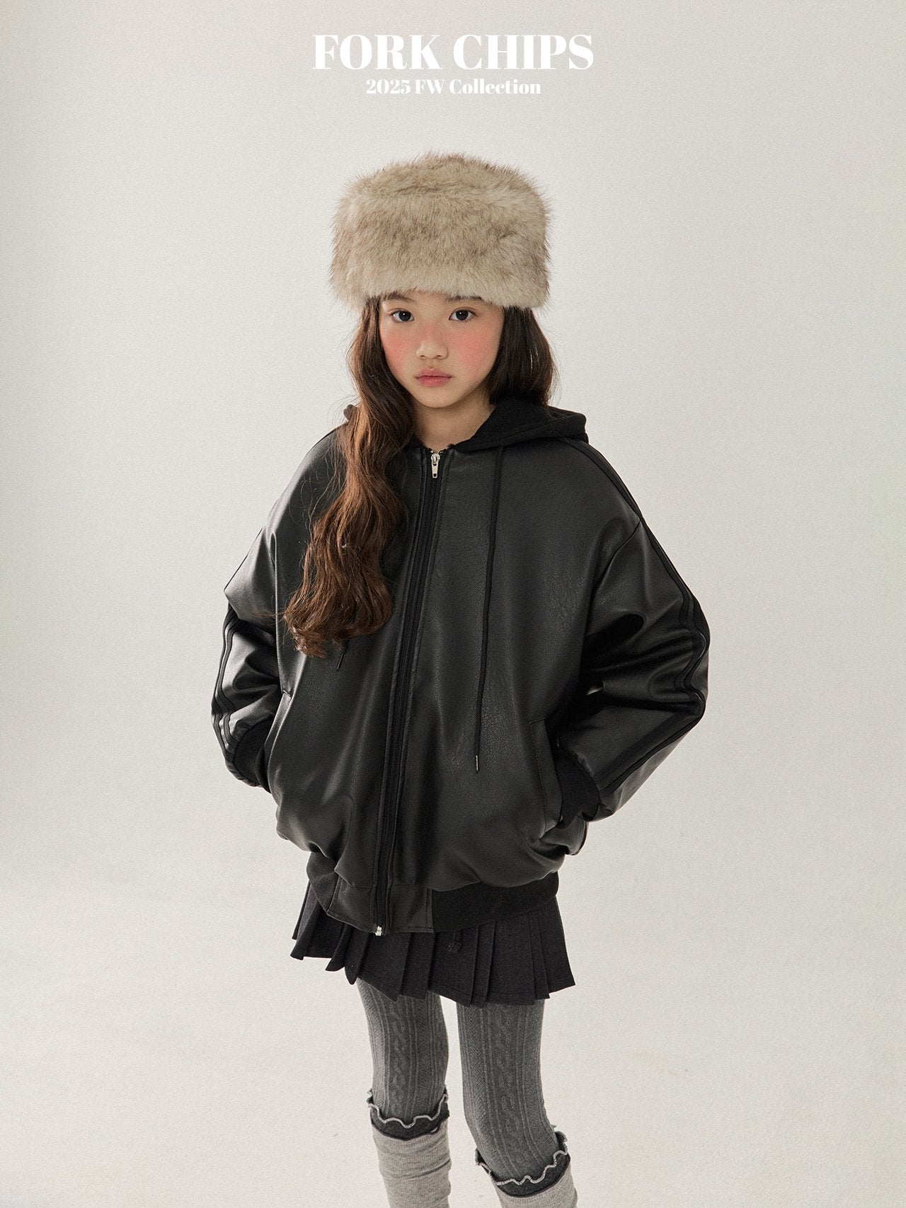 FORK CHIPS Hug mustang Jacket (Fur inside)