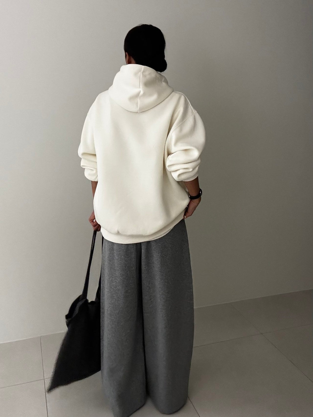 MOMS WEAR Make Hood Box Sweatshirt Layered Long Hoodie