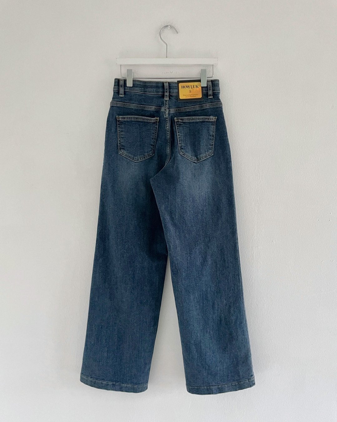 MOMS WEAR HOWLUK Front pocket straight denim pants (Fleece inside)