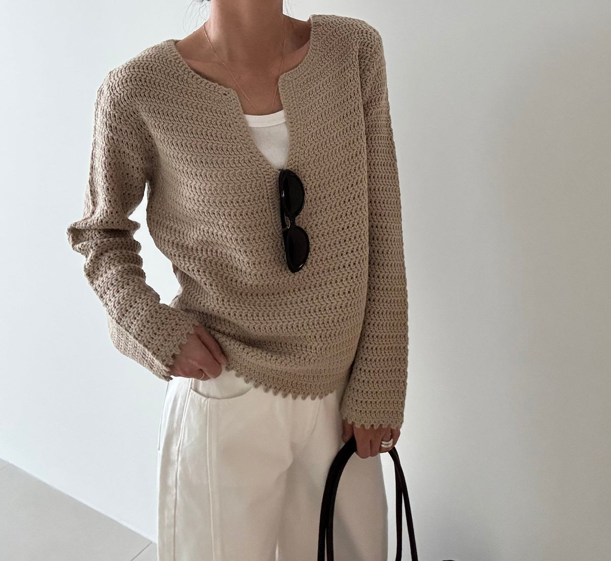 MOMS WEAR Cable Knit Sweater
