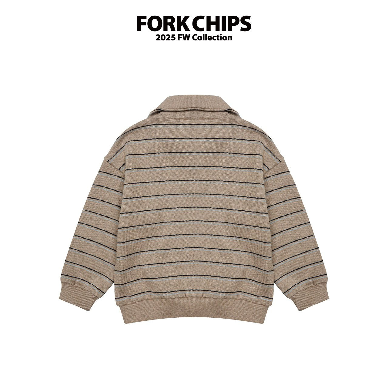 FORK CHIPS Golden striped collar top