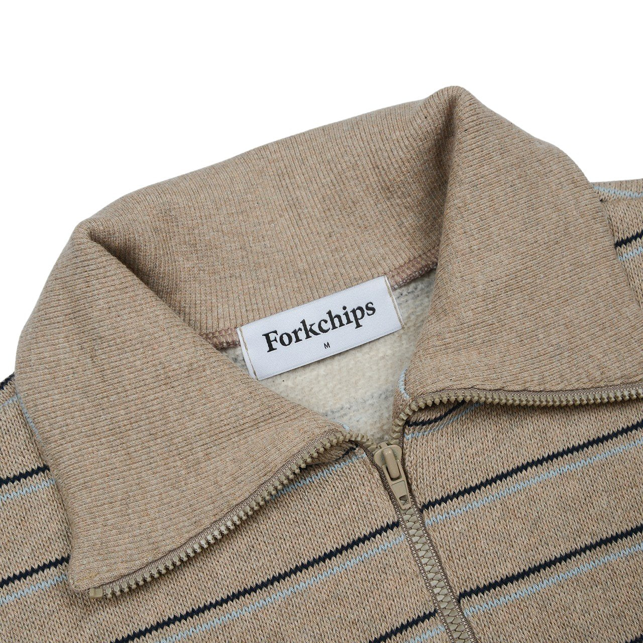 FORK CHIPS Golden striped collar top