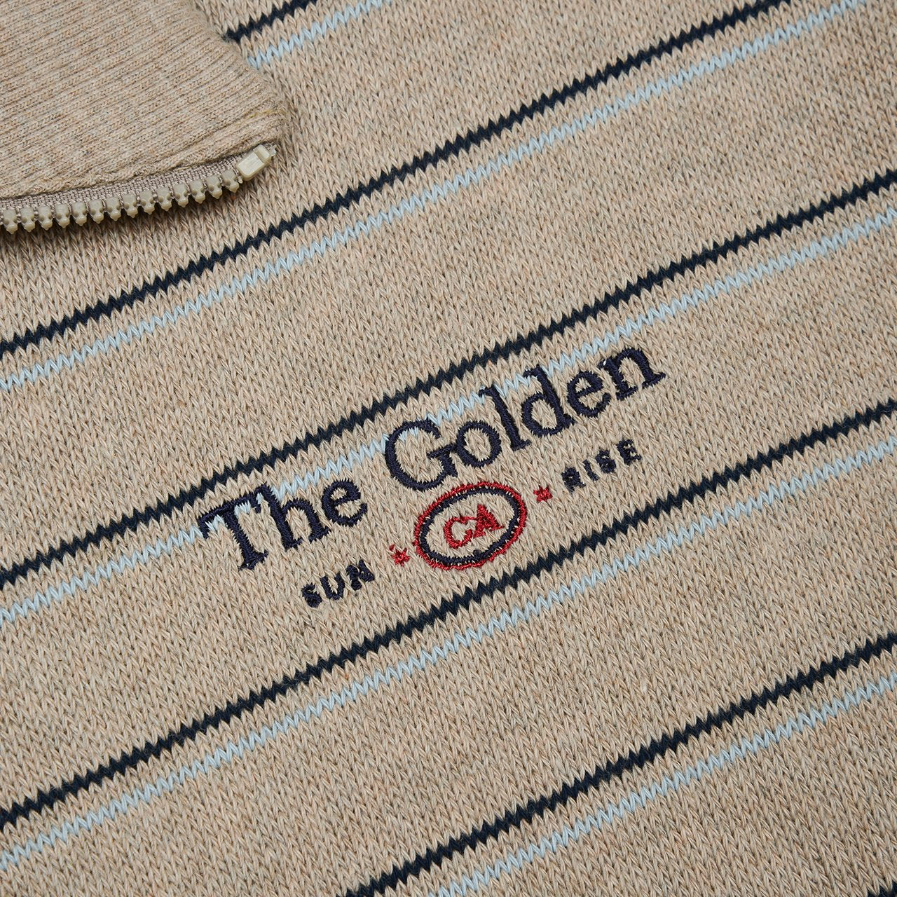 FORK CHIPS Golden striped collar top