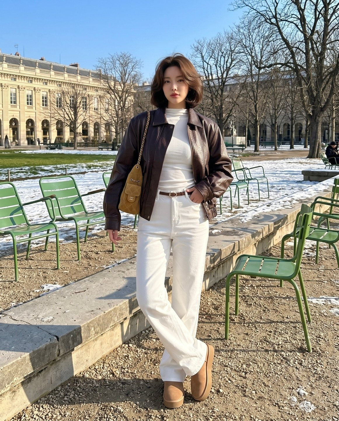 MOMS WEAR HOWLUK Rayon straight fit pants (Fleece inside)