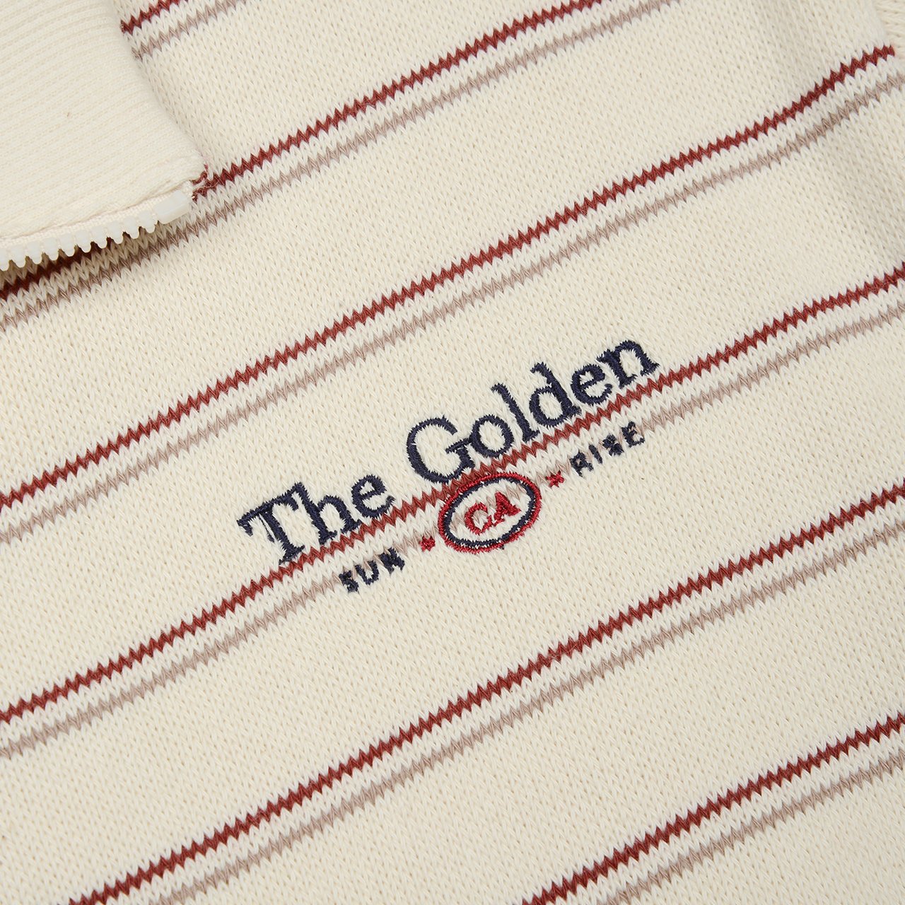 FORK CHIPS Golden striped collar top