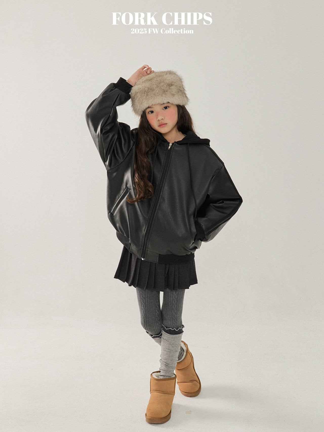 FORK CHIPS Hug mustang Jacket (Fur inside)