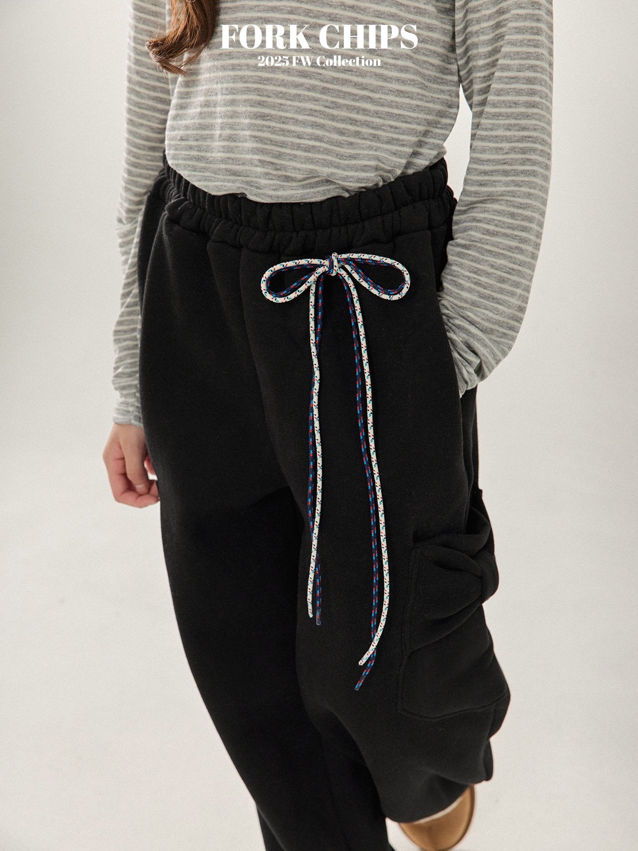 FORK CHIPS Bagle ribbon pants