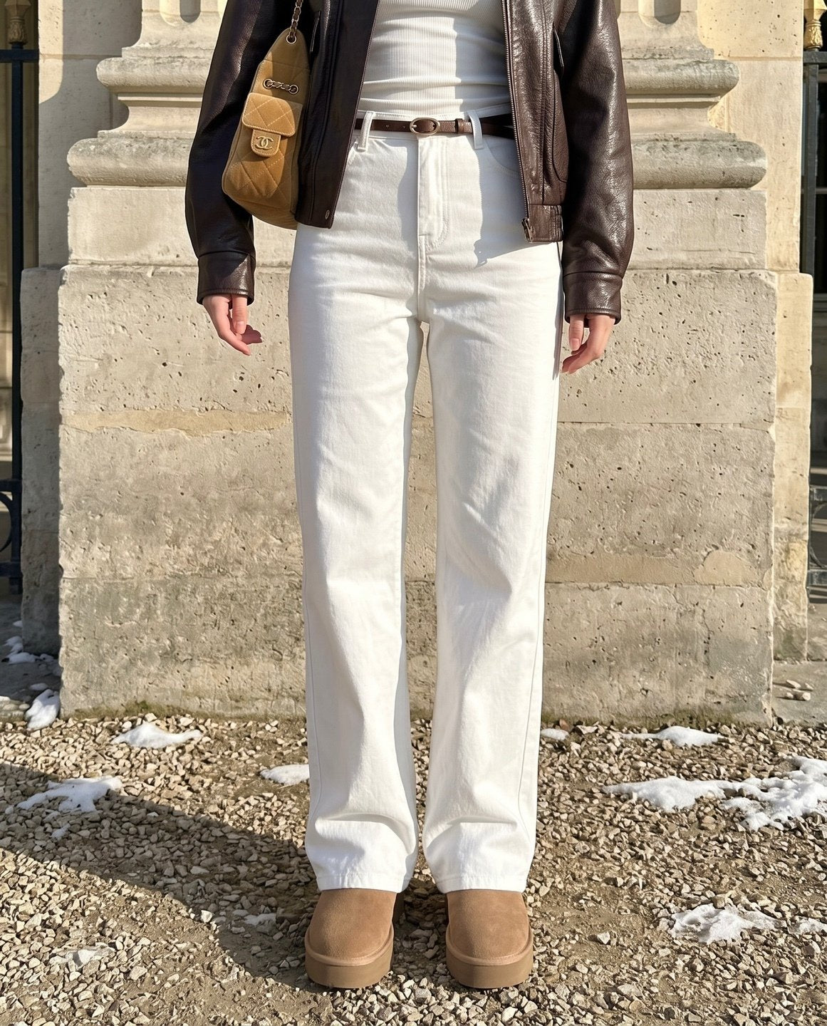 MOMS WEAR HOWLUK Rayon straight fit pants (Fleece inside)