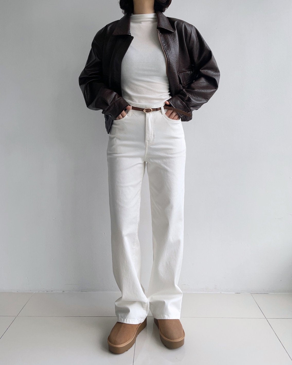 MOMS WEAR HOWLUK Rayon straight fit pants (Fleece inside)