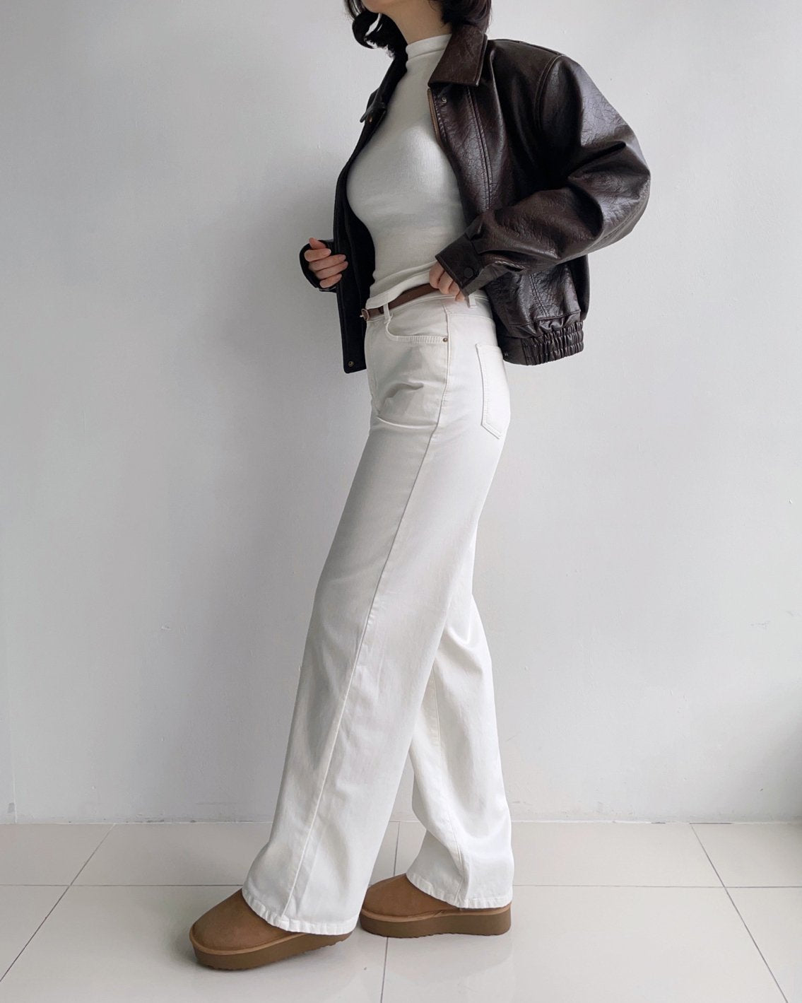 MOMS WEAR HOWLUK Rayon straight fit pants (Fleece inside)