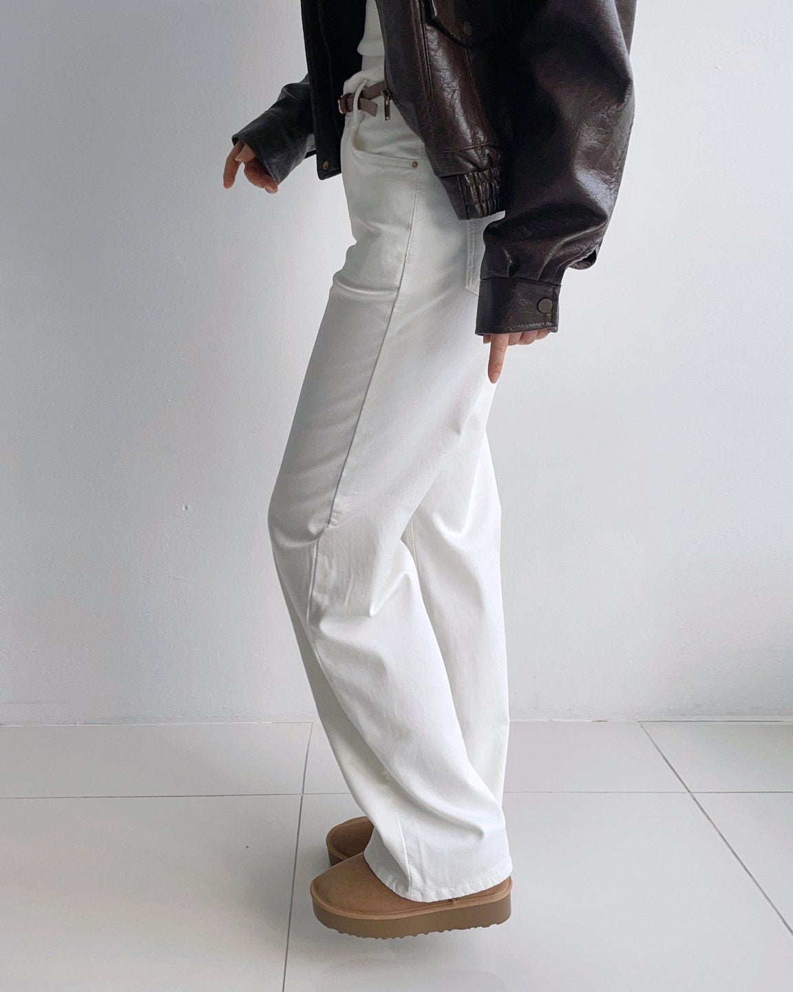 MOMS WEAR HOWLUK Rayon straight fit pants (Fleece inside)