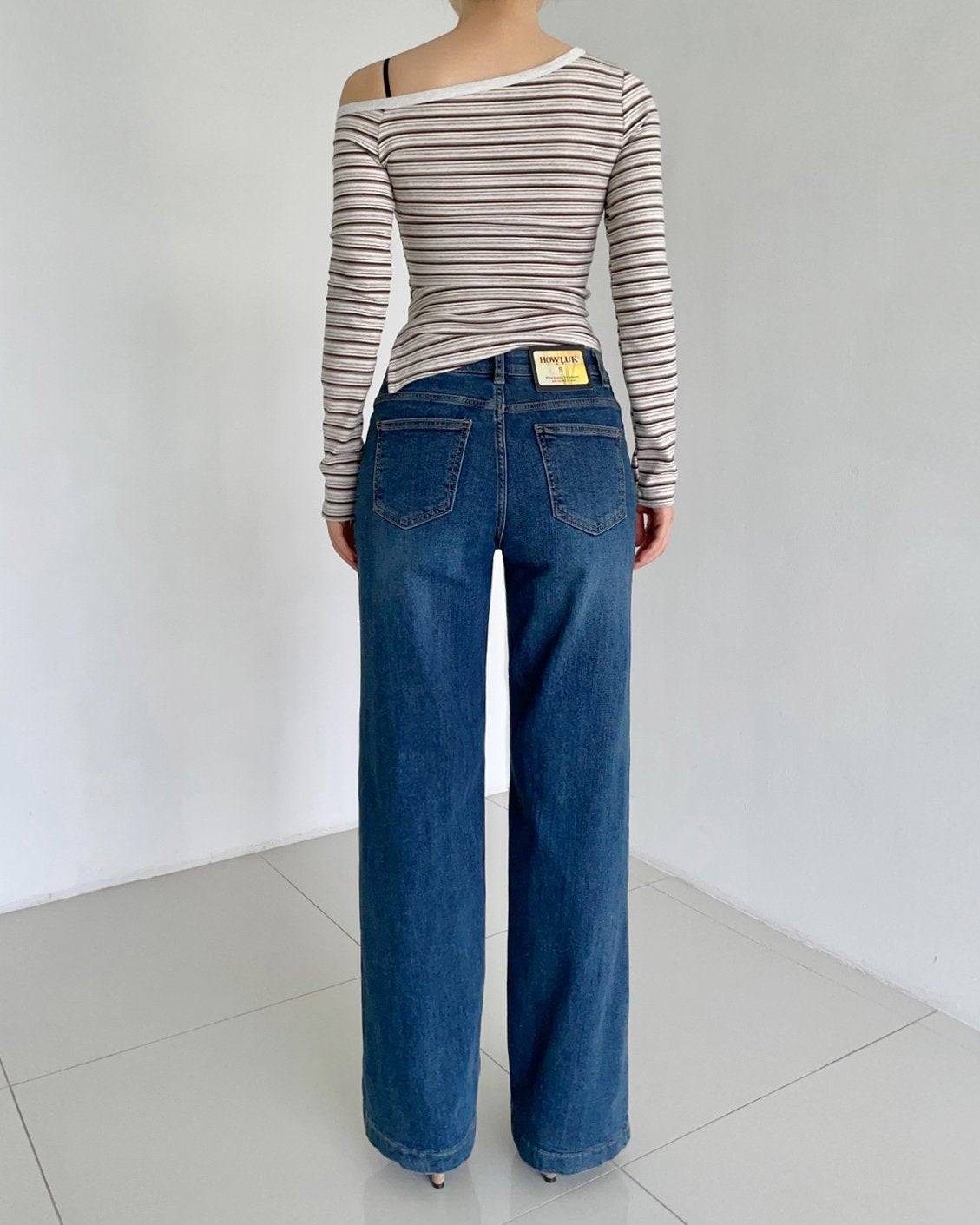 MOMS WEAR HOWLUK Front pocket straight denim pants (Fleece inside)