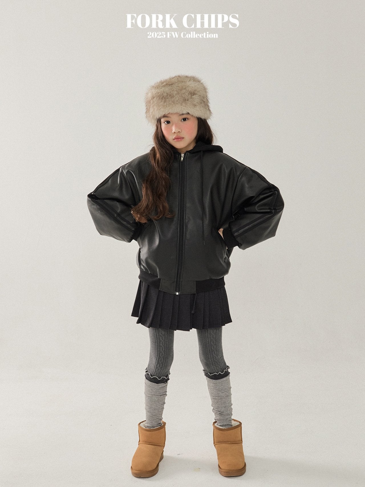 FORK CHIPS Hug mustang Jacket (Fur inside)