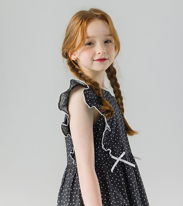 I LOVE J mude heart sleeveless dress