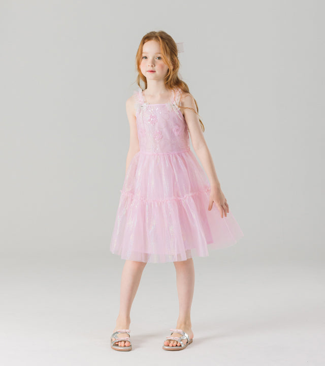 I LOVE J sati frill tulle dress