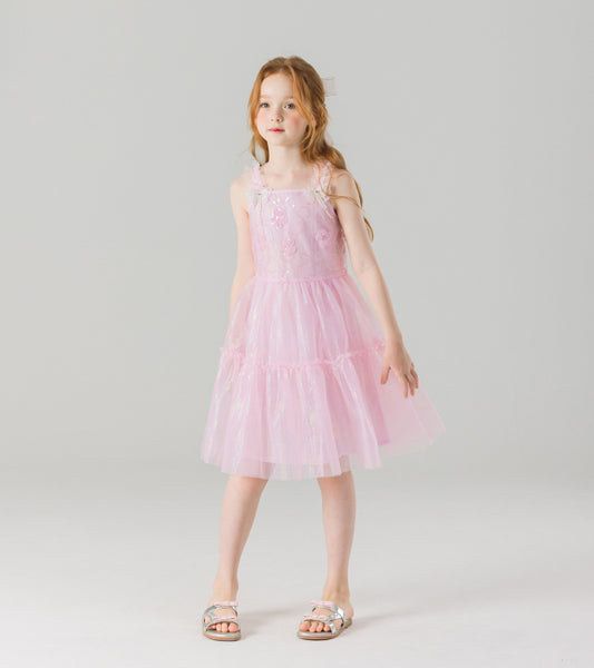 I LOVE J sati frill tulle dress